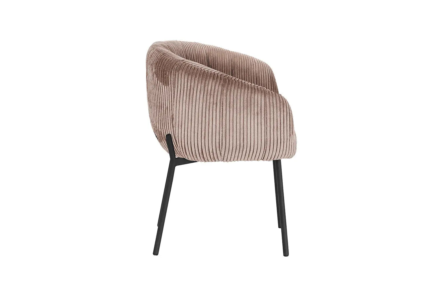 Lot de Chaises de Salle à Manger SAVINA en Tissu Velours Côtelé Sable - 57 x 62 cm ROUSSEAU
