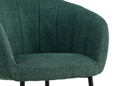 Lot de Chaises de Salle à Manger SAVINA en Tissu Vert - 57 x 62 cm ROUSSEAU