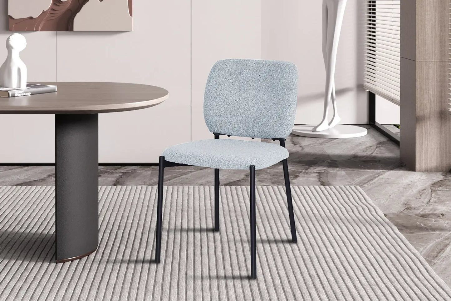 Lot de Chaises de Salle à Manger SOPHIE en Tissu Gris Clair - 43 x 50 cm ROUSSEAU