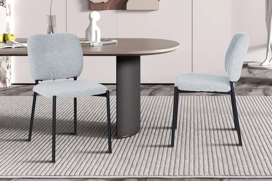 Lot de Chaises de Salle à Manger SOPHIE en Tissu Gris Clair - 43 x 50 cm ROUSSEAU