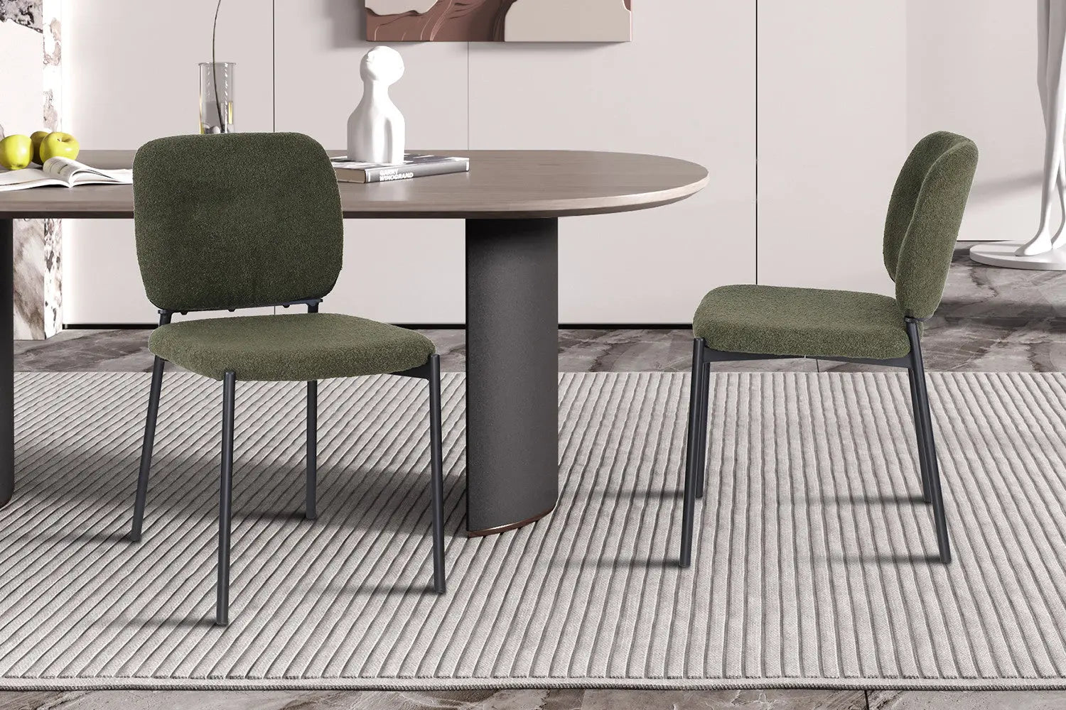 Lot de Chaises de Salle à Manger SOPHIE en Tissu Vert - 43 x 50 cm ROUSSEAU