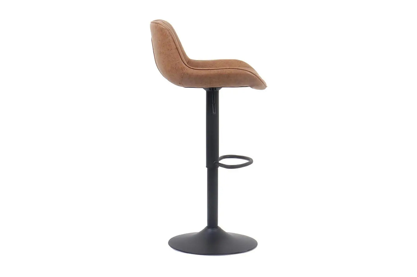 Lot de Tabourets de Bar FENNY en PU Cognac - 48 x 49.5 cm ROUSSEAU