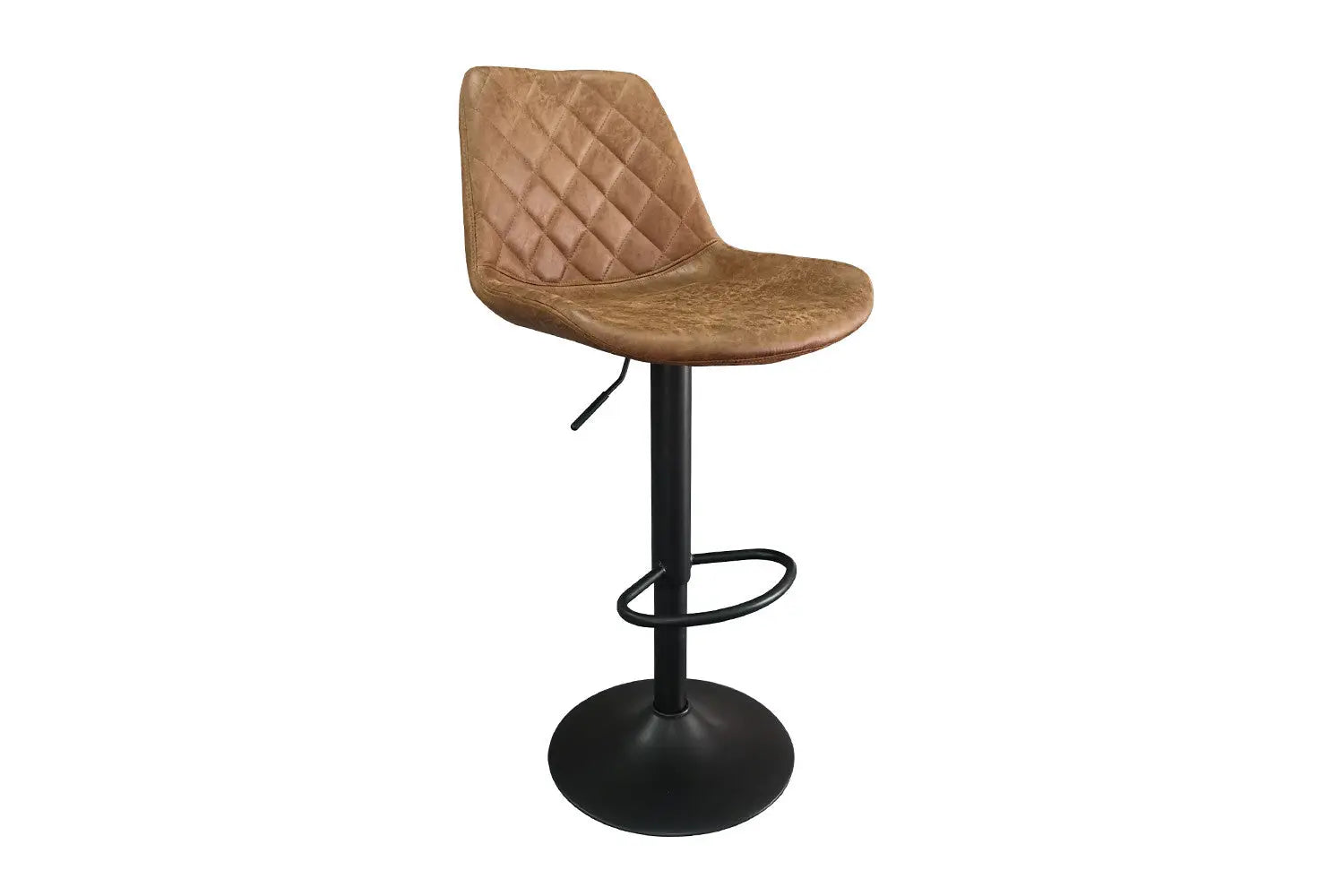 Lot de Tabourets de Bar MADYA en PU Cognac - 49 x 54 cm ROUSSEAU