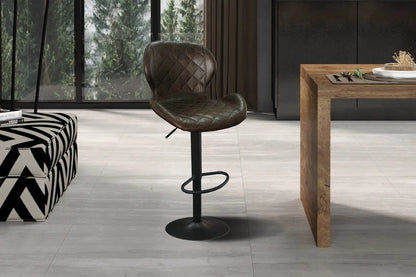 Lot de Tabourets de Bar MAYA en PU Brun Foncé - 48 x 52 cm ROUSSEAU