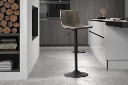 Lot de Tabourets de Bar TREVIS en PU Gris - 41 x 47 cm ROUSSEAU