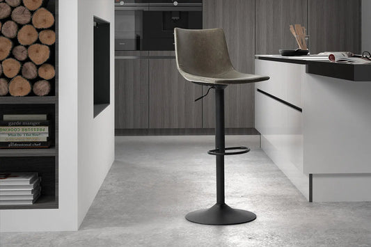 Lot de Tabourets de Bar TREVIS en PU Gris - 41 x 47 cm ROUSSEAU