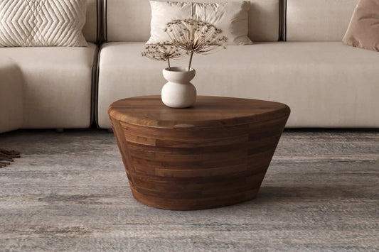 MAËLO - Table basse Bois de Manguier Brun Clair - 35 x 70 cm ROUSSEAU