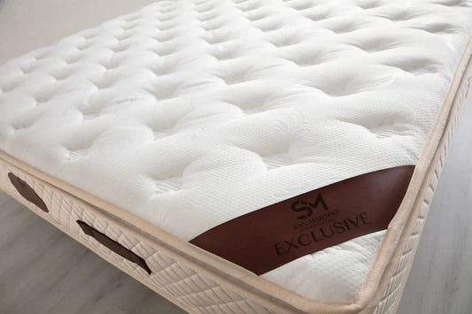 Matelas EXCLUSIF Ressorts Beige - 32 cm avec Surmatelas Intégré 160x200 cm SAN MARTINO