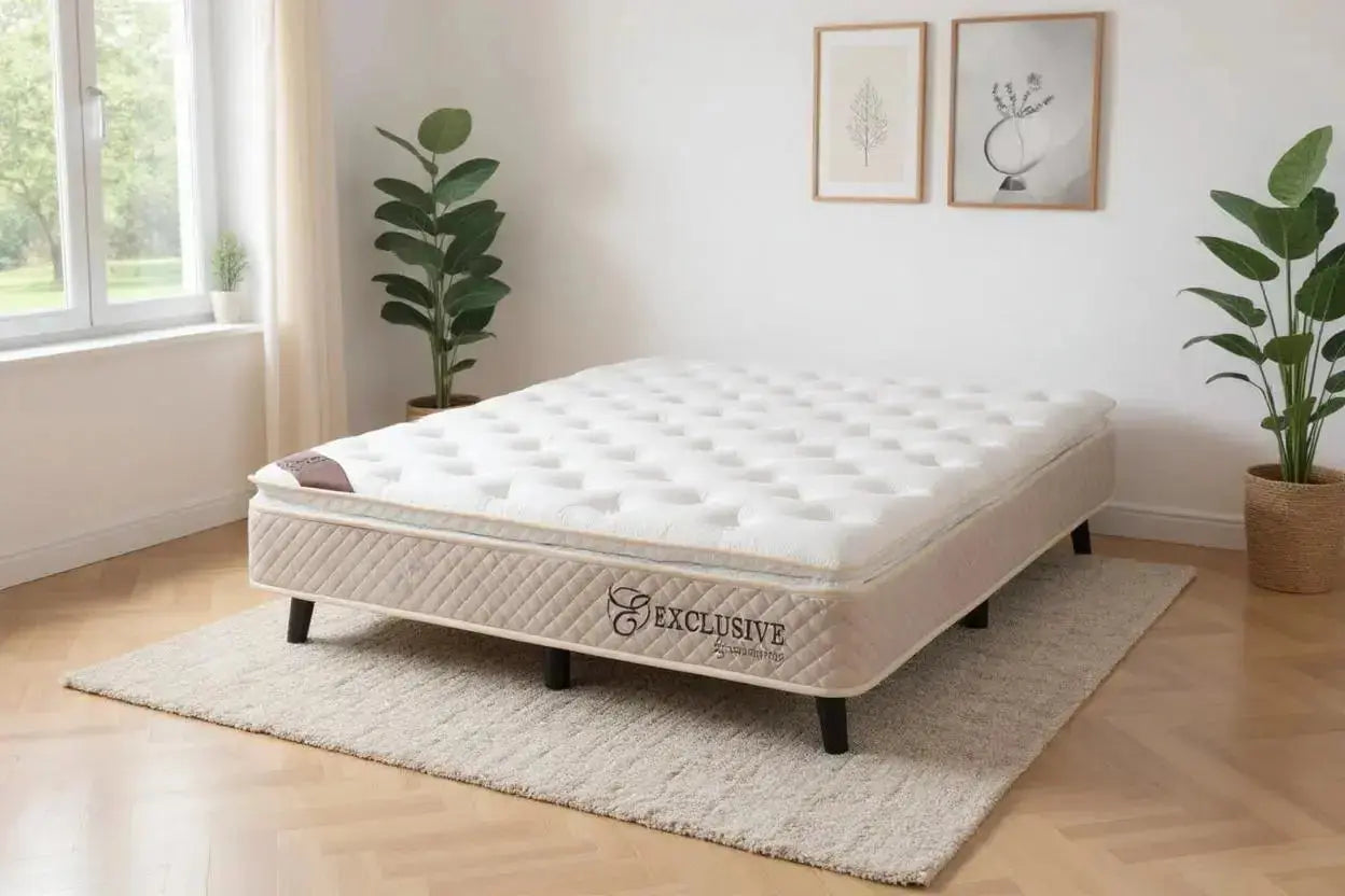 Matelas EXCLUSIF Ressorts Beige - 32 cm avec Surmatelas Intégré 140x190 cm SAN MARTINO
