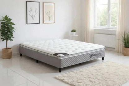 Matelas Exclusif Ressorts Gris - 32 cm avec Surmatelas Intégré 180x200 cm SAN MARTINO
