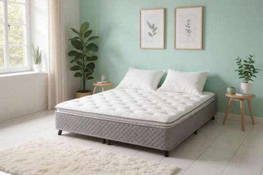 Matelas Exclusif Ressorts Gris - 32 cm avec Surmatelas Intégré 140x190 cm SAN MARTINO