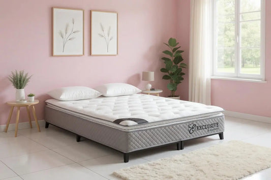 Matelas Exclusif Ressorts Gris - 32 cm avec Surmatelas Intégré 160x200 cm SAN MARTINO