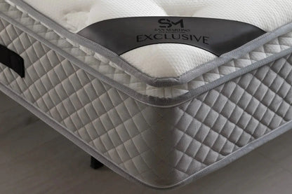 Matelas Exclusif Ressorts Gris - 32 cm avec Surmatelas Intégré 180x200 cm SAN MARTINO