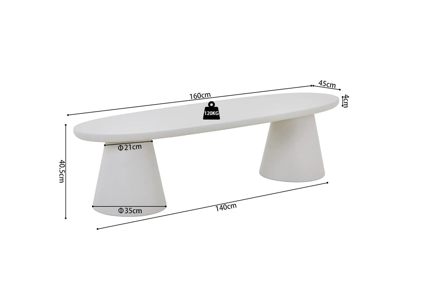 Meuble TV Effet Ciment Ecru TAVINA pour votre salon - 160 cm ROUSSEAU