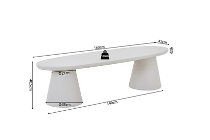 Meuble TV Effet Ciment Ecru TAVINA pour votre salon - 160 cm ROUSSEAU