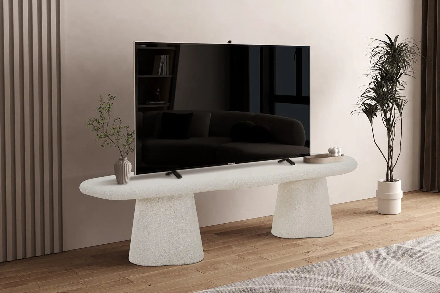 Meuble TV Effet Ciment FARY pour votre salon - 160 cm ROUSSEAU