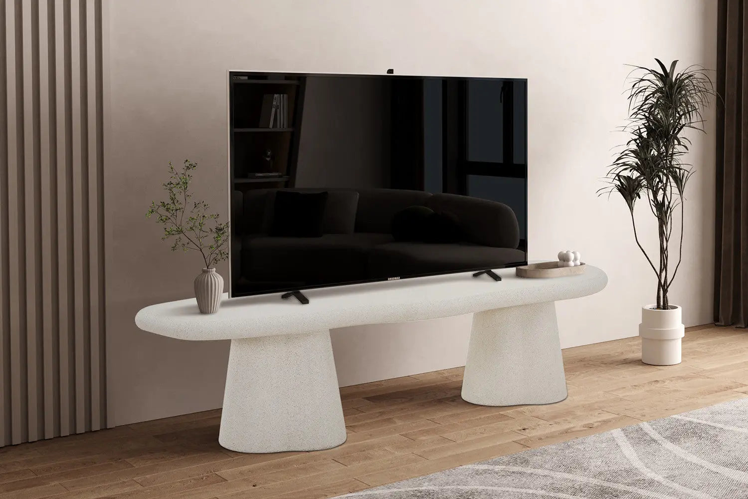Meuble TV Effet Ciment FARY pour votre salon - 160 cm ROUSSEAU