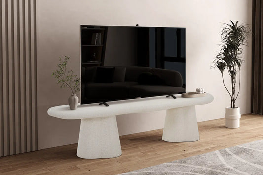 Meuble TV Effet Ciment FARY pour votre salon - 160 cm ROUSSEAU