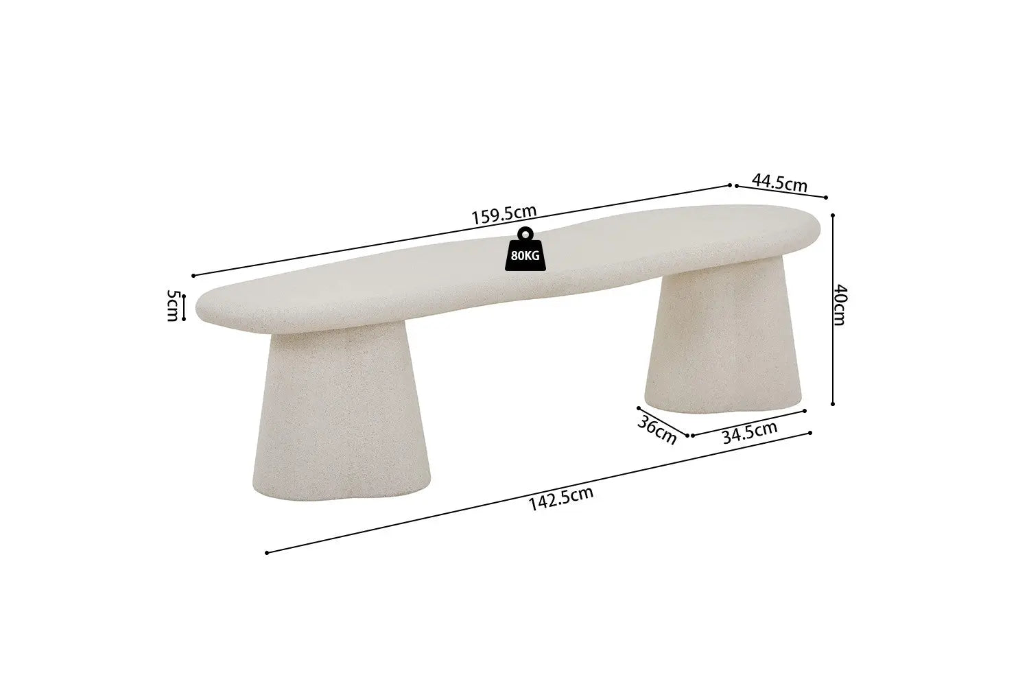Meuble TV Effet Ciment FARY pour votre salon - 160 cm ROUSSEAU