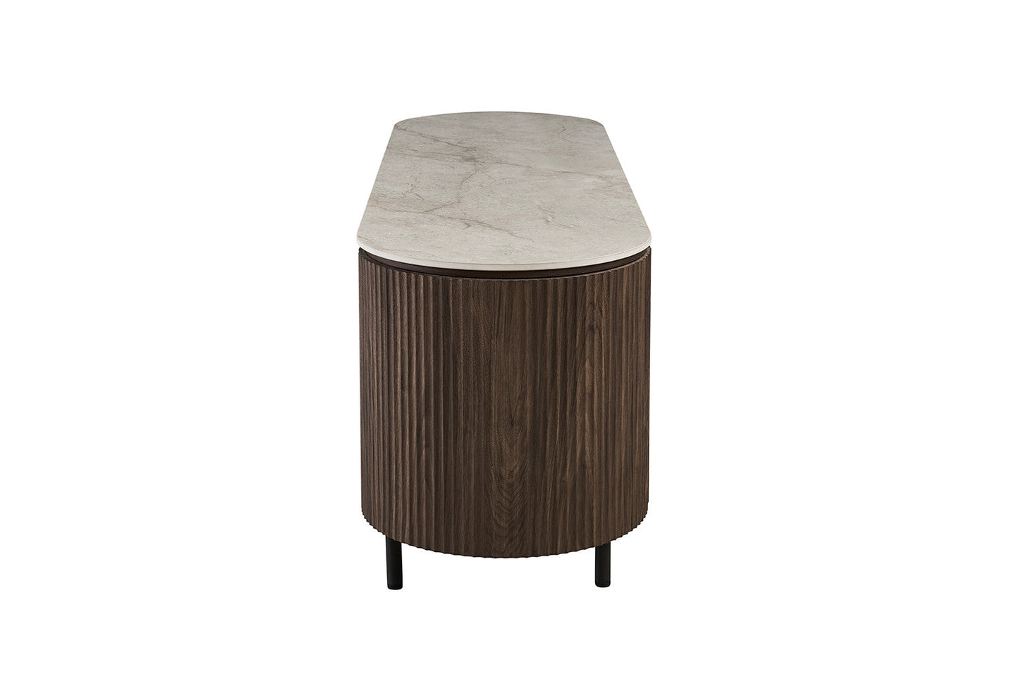 Meuble TV VEKO 160 cm - détail plateau pierre frittée Shakespear Beige