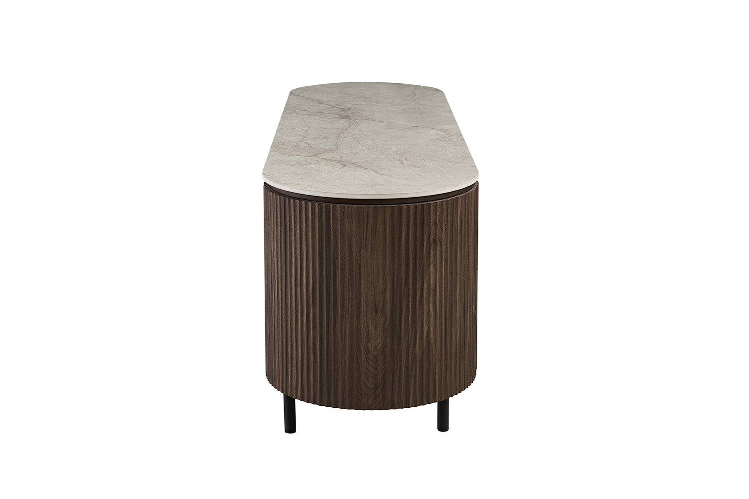 Meuble TV VEKO 160 cm - détail plateau pierre frittée Shakespear Beige