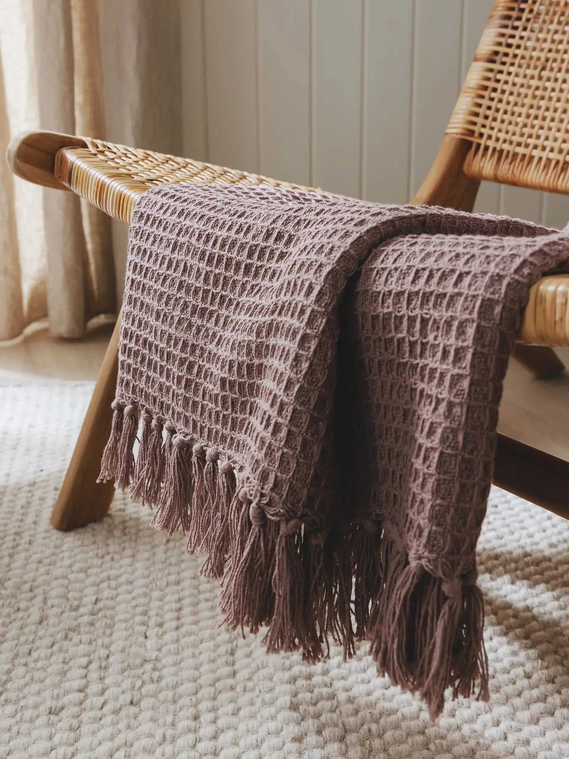 Plaid en Coton fait main Amelia Rose - 125x150 cm BENUTA