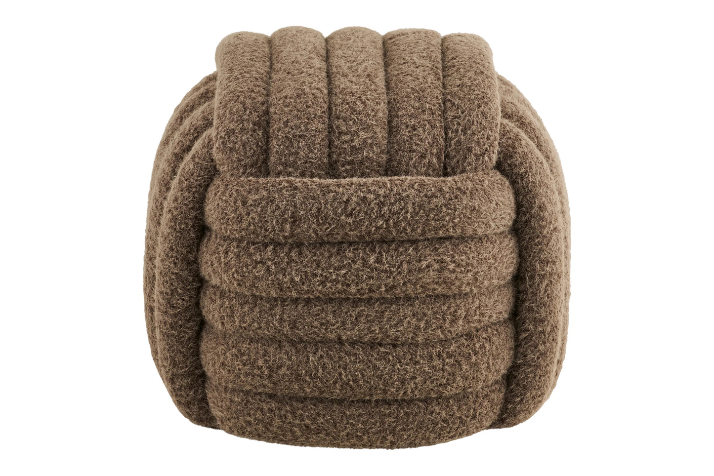 Pouf en tissu 100% Polyester NAPIER Marron HOUSE NORDIC