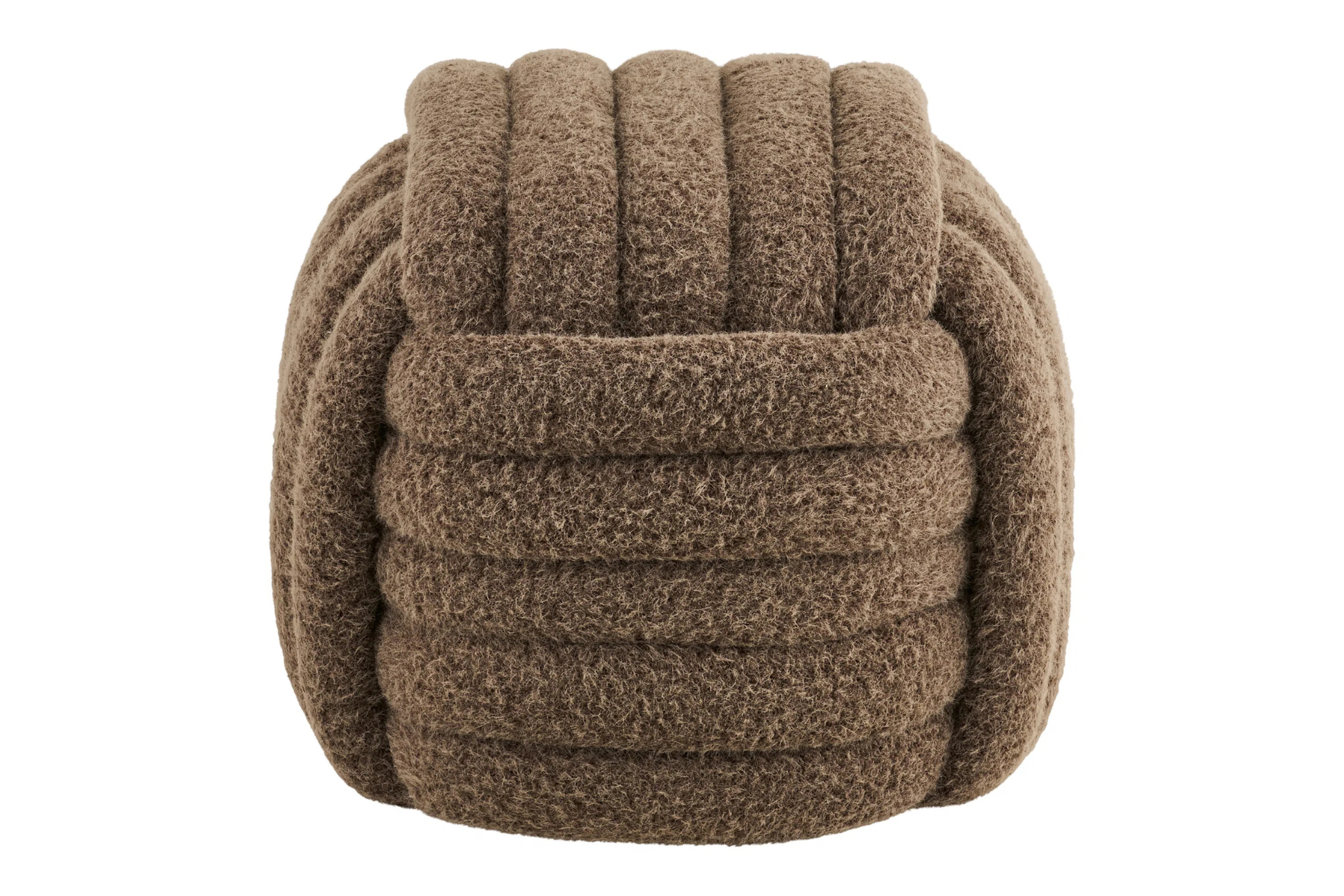Pouf en tissu 100% Polyester NAPIER Marron HOUSE NORDIC