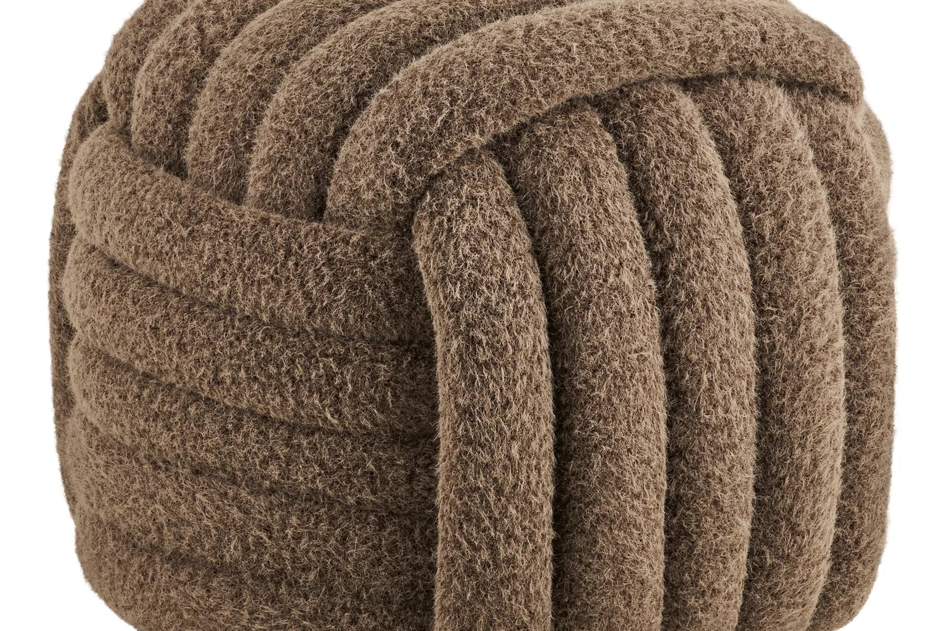 Pouf en tissu 100% Polyester NAPIER Marron HOUSE NORDIC