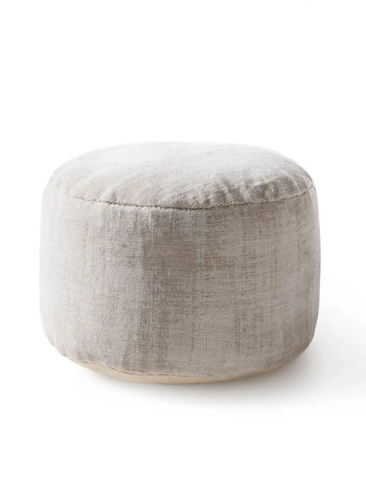 Pouf en tissu 100% Viscose fait main NOVA Gris Claire BENUTA