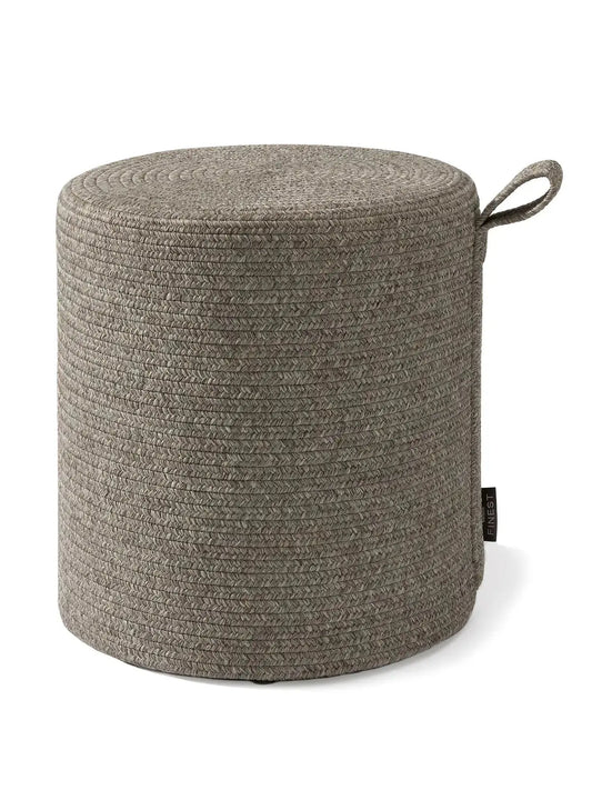 Pouf fait main d'intérieur et d'extérieur NOE Gris et Taupe BENUTA