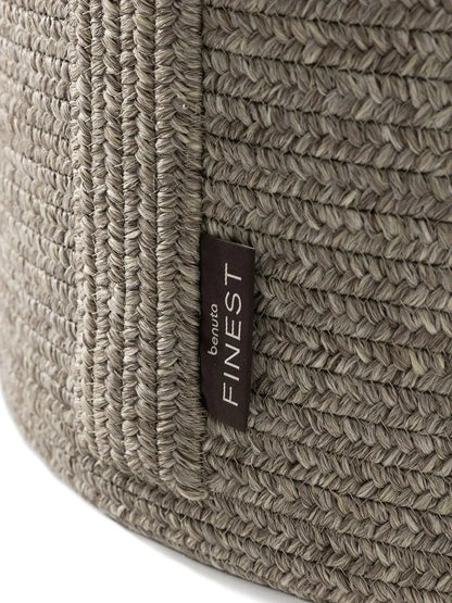 Pouf fait main d'intérieur et d'extérieur NOE Gris et Taupe BENUTA
