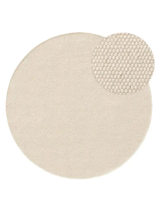 ROCCA - Tapis Rond de laine - Blanc BENUTA