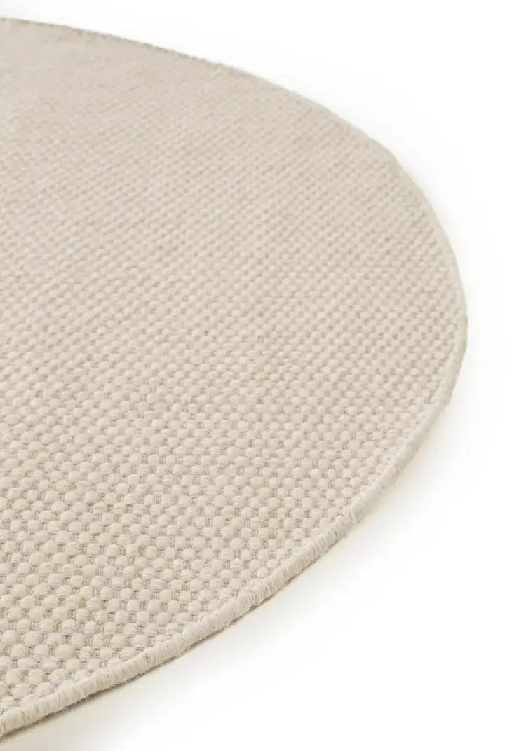 ROCCA - Tapis Rond de laine - Blanc BENUTA