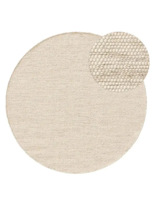 ROCCA - Tapis Rond de laine - Crème BENUTA