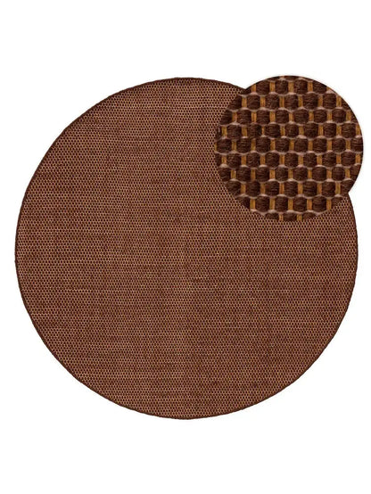 ROCCA - Tapis Rond de laine - Marron BENUTA