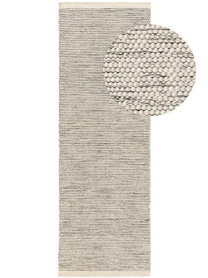 ROCCA - Tapis de Couloir en laine - Beige et noir BENUTA