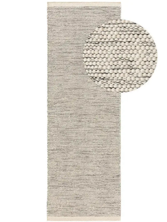 ROCCA - Tapis de Couloir en laine - Beige et noir BENUTA