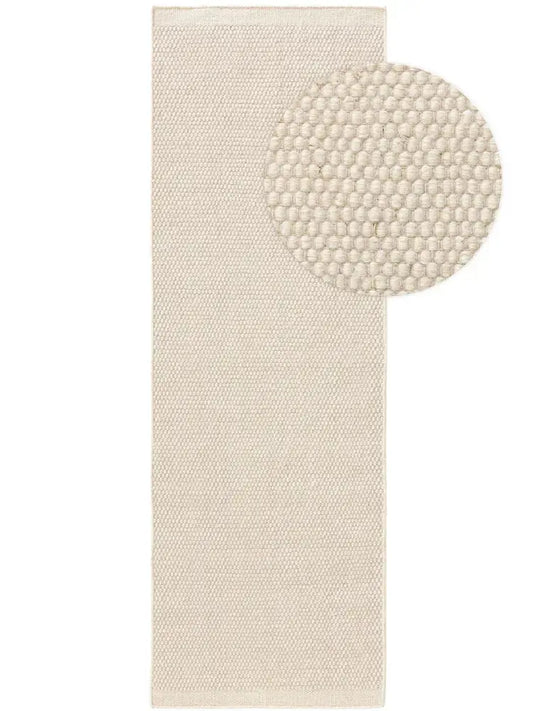 ROCCA - Tapis de Couloir en laine - Blanc BENUTA