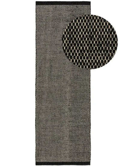 ROCCA - Tapis de Couloir en laine - Noir et Blanc BENUTA