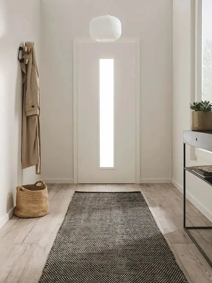 ROCCA - Tapis de Couloir en laine - Noir et Blanc BENUTA