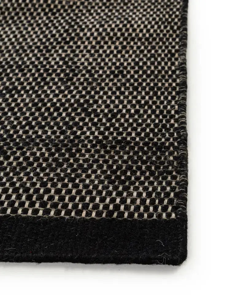 ROCCA - Tapis de Couloir en laine - Noir et Blanc BENUTA