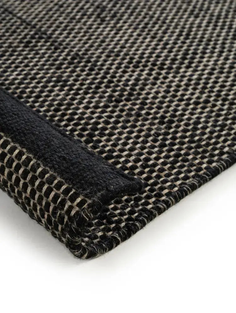 ROCCA - Tapis de Couloir en laine - Noir et Blanc BENUTA