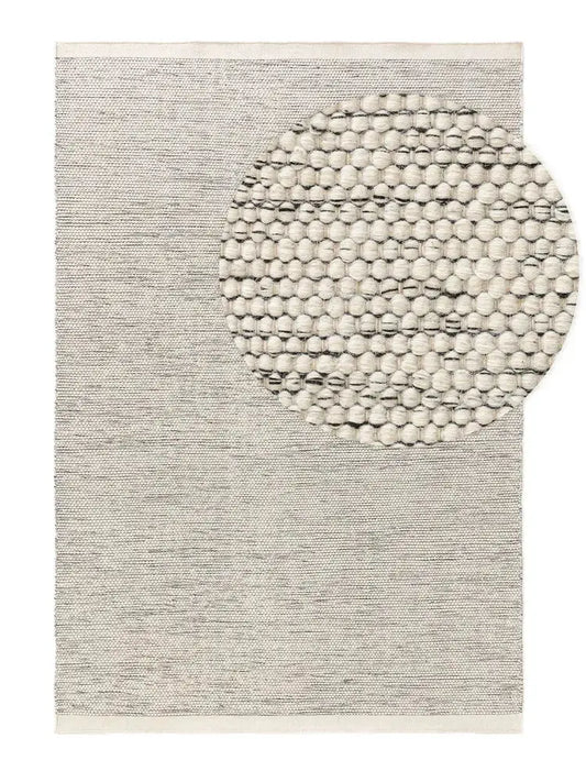ROCCO - Tapis de laine - Beige et Noir BENUTA