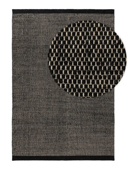 ROCCO - Tapis de laine - Noir et Blanc BENUTA