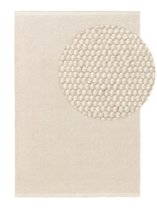 Rocky - Tapis de laine - Blanc BENUTA
