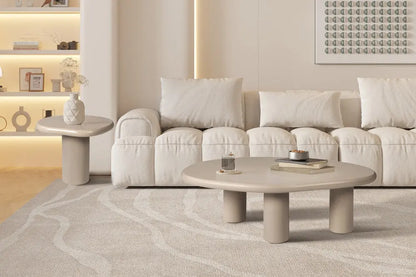 TAVINA - Table Basse Effet Ciment - 120 cm - Ciment Beige ROUSSEAU