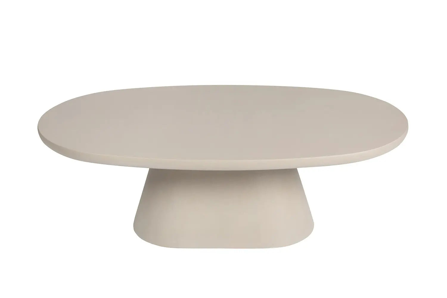 TAVINA - Table Basse Ovale Effet Ciment - 120 cm - Ciment Beige ROUSSEAU