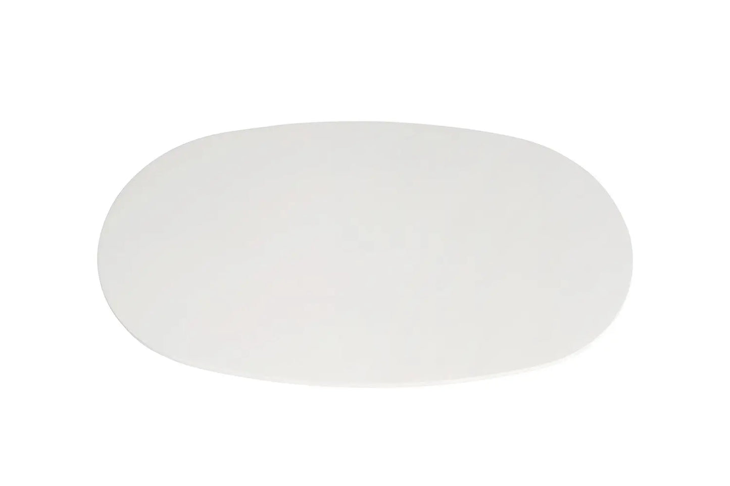 TAVINA - Table Basse Ovale Effet Ciment - 120 cm - Ciment Blanc ROUSSEAU