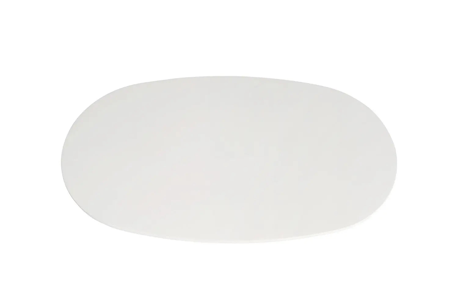 TAVINA - Table Basse Ovale Effet Ciment - 120 cm - Ciment Blanc ROUSSEAU